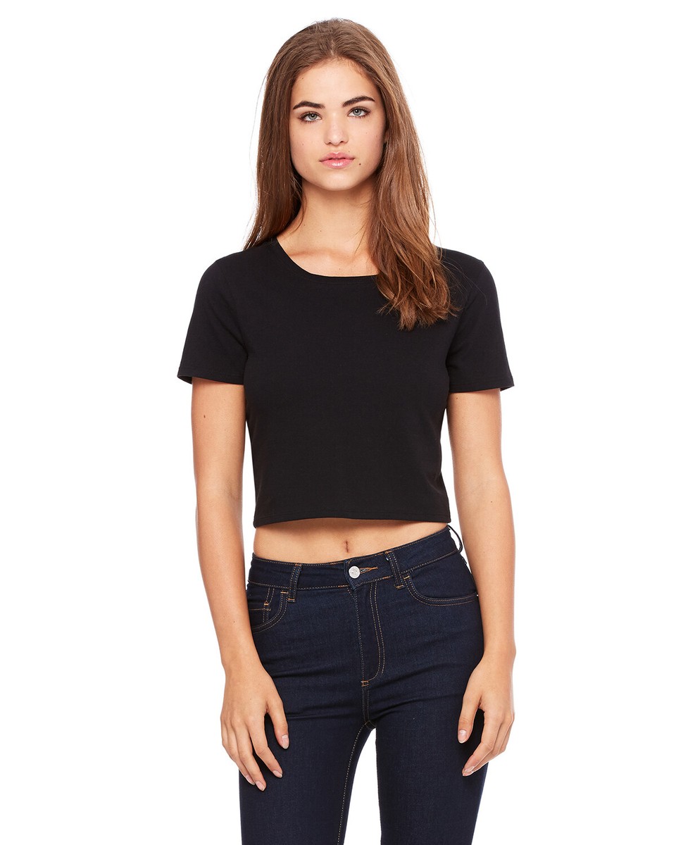 Bella Canvas Women's Poly-Cotton Crop Tee Top T-Shirt
