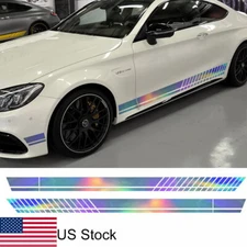 Universal 2x NEO Sport Racing Style Stripe Side Body Fender Skirt Decal Stickers
