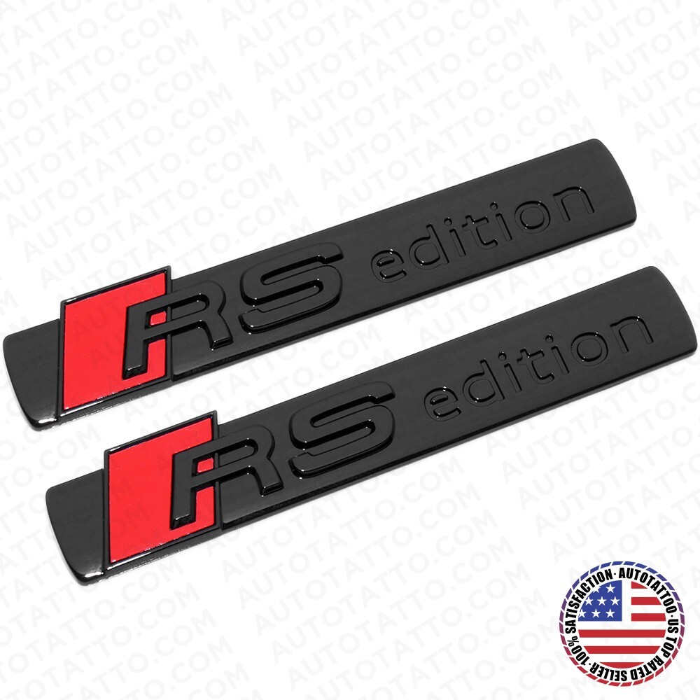 2x Placa de identificación de guardabarros lateral emblema 3D calcomanía insignia negro brillante para Sport RS Edition