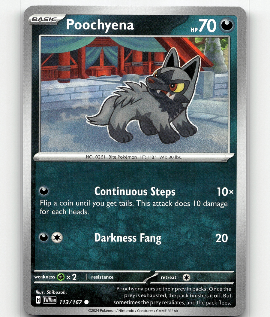 Poochyena Pokemon • Common • 113/167 Twilight Masquerade | eBay