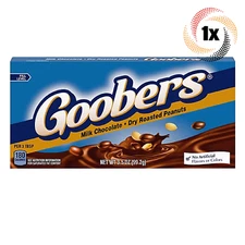 1x Pack | Goobers Milk Chocolate Dry Roasted Peanuts Candy Theater Box | 3.5oz