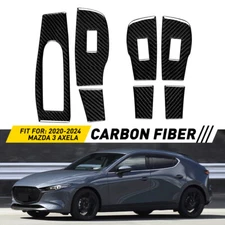 Carbon Fiber Window Lift Switch Panel Cover For Mazda 3 Axela 2020 2021 22-24 H