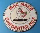 VINTAGE MAC MARR EVAPORATED MILK PORCELAIN DAIRY GAS SERVICE STATION PUMP SIGN