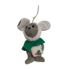 1979 Dream Pets Christmas Mouse Stuffed Animal Toy Plush Ornament