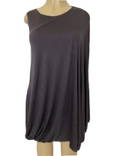 A.L.C One Shoulder Mini Kaftan Tank Dress Purple Plum Sleeveless Drape Bubble XS