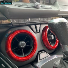 16-24 Camaro Carbon Fiber Inner Air Vent Ring Bezel Cover Carbon Interior Trim