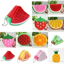 Coin Purse Cute Fruit Plush Key Case Headset Bag Mini Card Money Bag Small Gift