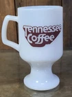 Vintage Tennessee Coffee Milk Glass Mugs George Dickel Sour Mash Whiskey Ad