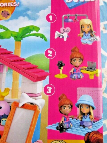 MEGA ~ Barbie Malibu House Building Set (303 Pieces) W/2 Dolls SEALED! - Picture 2 of 9