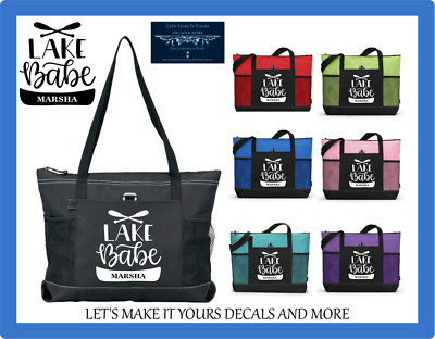 LAKE BABE PERSONALIZED NAME TOTE PURSE TRAVEL OVERNIGHT CAMPING GYM SPORTS BAG