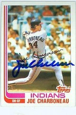 Joe Charboneau autographed baseball card (Cleveland Indians) 1982 Topps #630