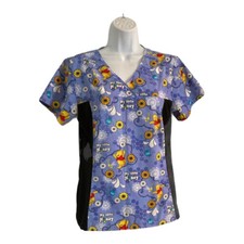 DISNEY Winnie The Pooh Scrub Top -Womens Size Small- "My Little Honey" V-Neck