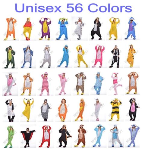 WOMEN Animal Fleece Pajamas Jumpsuit MEN Anime Cosplay Sleepwear Robe Homewear - Photo 1 sur 37