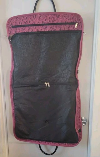 Diane Von Furstenberg Garment Bag Pink Heart w/Black Patent Leather 24 X 20 - Picture 17 of 24