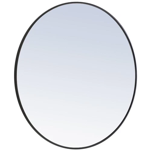 Elegant Decor Eternity 42" Round Metal Frame Mirror in Black - Picture 3 of 10