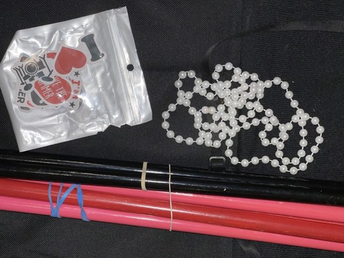 DRUMMER GIRL 3 Pair Hot DRUM sticks Red & Black strand Pearl Stick bag stickers - Picture 11 of 11