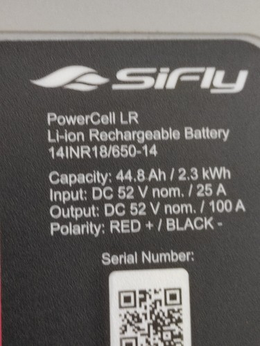 Batterie SIFLY 14INR18/650-14 pour e-foil PowerCell LR 44,8 Ah NEUVE - Afbeelding 4 van 5