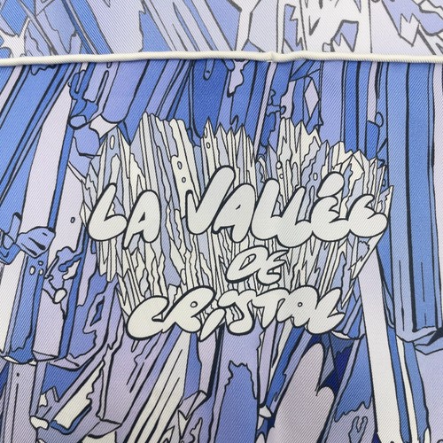 Auth Hermes Carré 90 La Vallee de Cristal Silk Scarf W/Box BA040057 - Picture 18 of 20