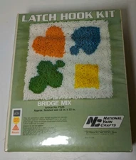 Vintage NYC National Yarn Crafts Latch Hook Kit Bridge Mix P525 12 x 12