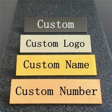 70x20mm Custom Name Brooch Pin Engraved Logo ID Badge Metal Plate Tag