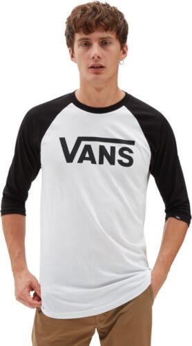 Vans Men's Mn Vans Classic Raglan White/Black T-Shirt - Picture 1 of 5