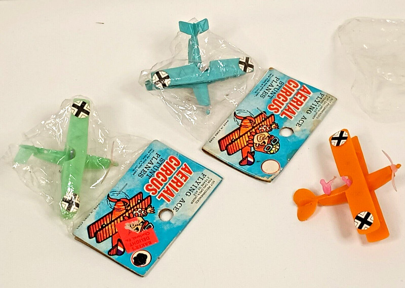 3 Flying Aces Bi-Planes Cake Decorations/ Carnival  toys Used  Hong Kong