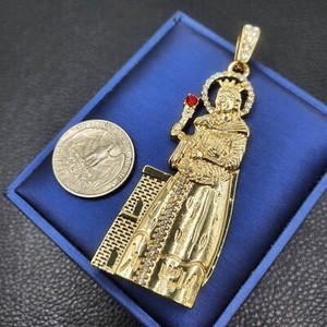 Authentic Santa Barbara 14K Gold Plated Cubic Zirconia Hip Hop Style Iced Charm Pendant