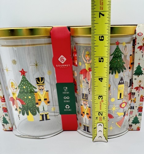 Gourmet Foods Traditional Nutcracker Glass Christmas Jar Set of 2 With Lids - Bild 2 von 3