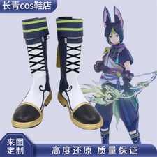 Game Genshin Impact Tighnari Cosplay Shoes Anime Party Cos Pu Long Boots Unisex