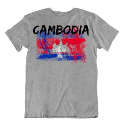 Kambodscha Flagge T-Shirt Souvenir De Voyage Bluse Mode Cambodia flag Tshirt