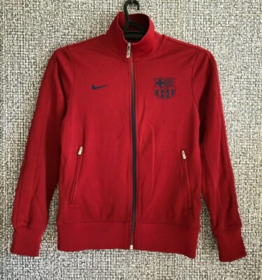 Nike Barcelona FC Football Soccer Longsleeve Zip Jacket Top Shirt