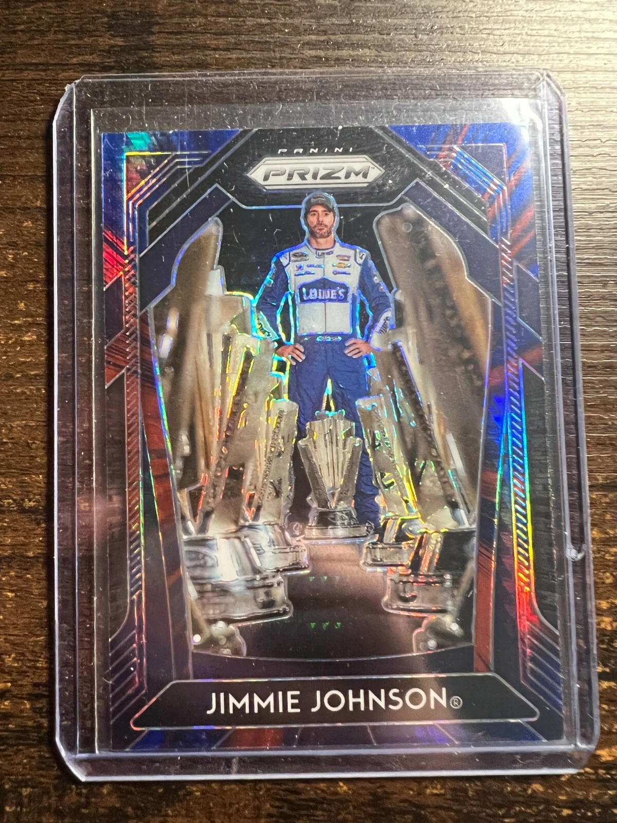 A112,282 - 2020 Panini Prizm Prizms Red and Blue Hyper #6 Jimmie Johnson