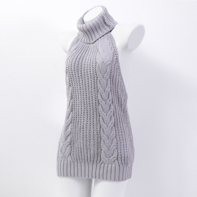 Japanese style open back knitted sweater dress high collar sweet loose sexy  new | eBay