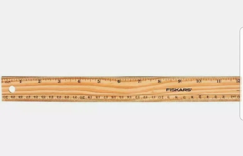 Fiskars 12-inch/30 cm I Foot Wood Ruler Light Weight Economy Grade