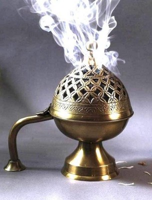 Brass Antique Dhuna Burner Bakhoor Fumer Dhooni Dhoop Dani Dhuni, Insence Bur...