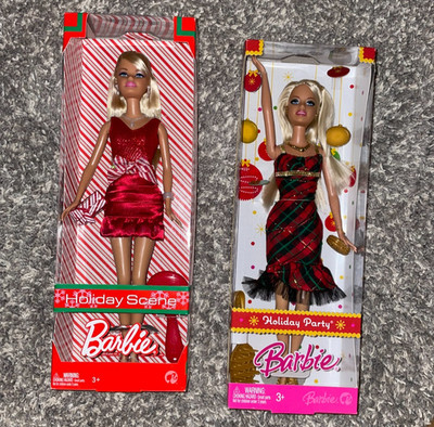 B - Holiday Party Barbie & Holiday Scene Barbie 2 for 1