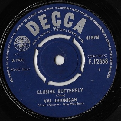 Elusive Butterfly / That's How Much I Love You / Val Doonican VG+