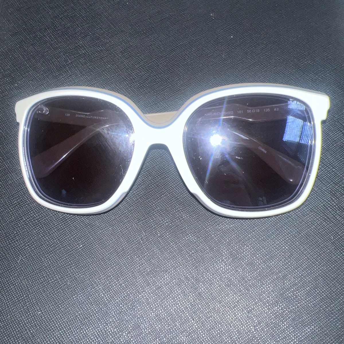 Diane von Furstenberg DVF Grey Oval Gradient Sunglasses oversized retro cat eye Diane von Furstenberg Oversized Sunglasses for Women for  main image 4