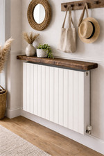 Rustic Floating Wooden Chunky Rustic wall mounted Radiator shelves made in Wales