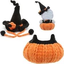 17Cm Handmade Halloween Pumpkin Outfit - Knitted Halloween Clothes Set for 17 Cm