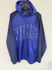 Nike Golf Printed Packable F/Z Blue Water Resistant Hooded Jacket Size Large