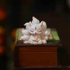 Cute Nine-tailed Fox Miniatures Statue Bedroom Desktop Ornaments Home Decor