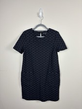 Marc by Marc Jacobs Textured Honeycomb Ponte Shift Dress Size Medium Black White