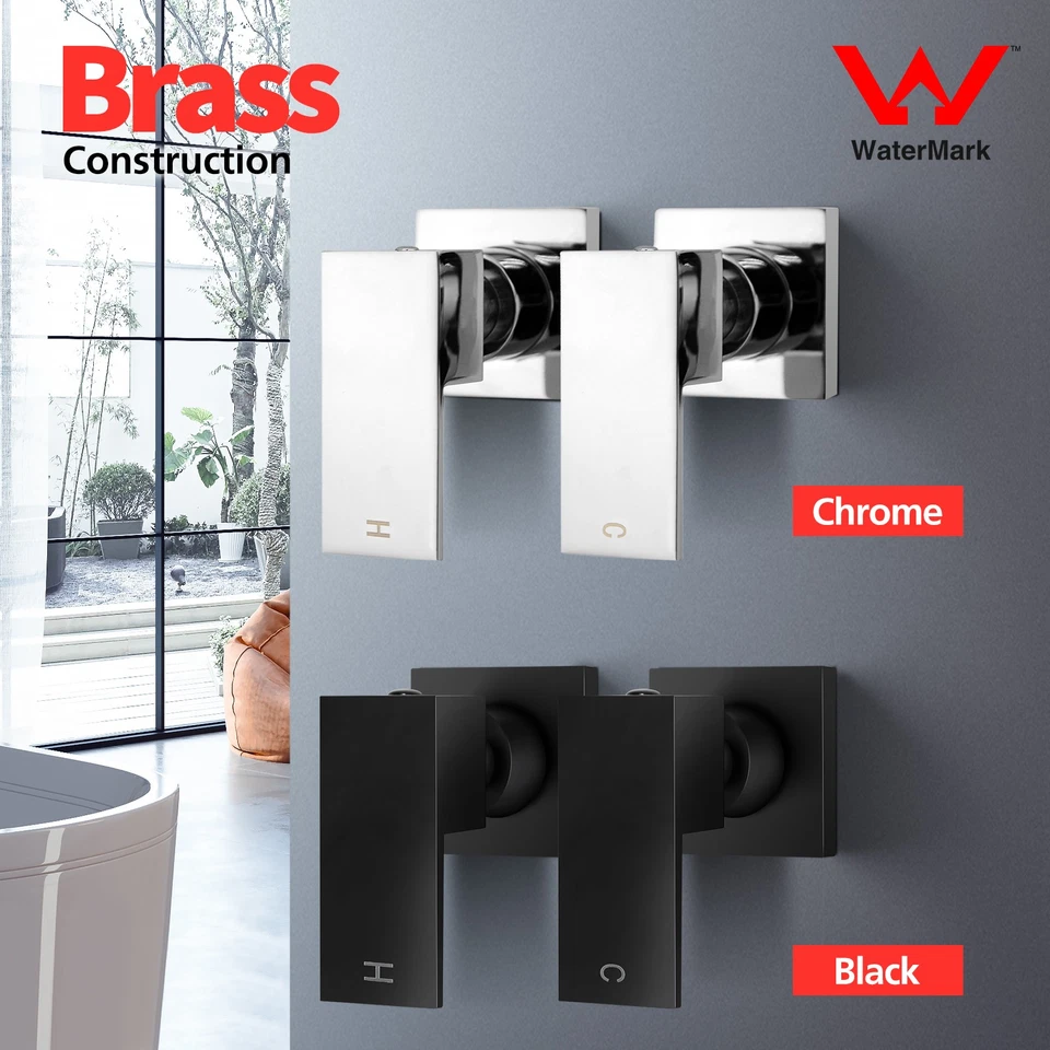 ACA 8/10" Square Shower Head Stainless Steel High Pressure Rain Shower Tap Set - image 3 of 4