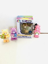 Care Bears Mini Care Bears Lot 4 2 Flocked Minor Wear Share Cheer Funshine