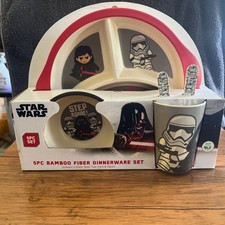 Disney Star Wars 5pc Bamboo Fiber Dinnerware Set Storm Trooper and Vader