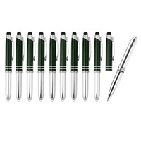 Kugelschreiber Mit Stylus-Spitze Und Led-Taschenlampe, 10Er Pack 3-In-1, Grau.