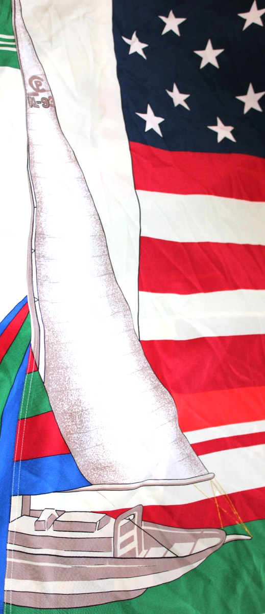 POLO RALPH LAUREN 100% Mulberry Silk Dress USA Flag CP RL-93