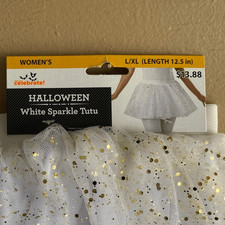 White Sparkle Tutu with Gold Accents size Large X-Large