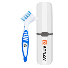 Denture Cleaning Brush with Travel Case Dual Head False Teeth Cleaner UK